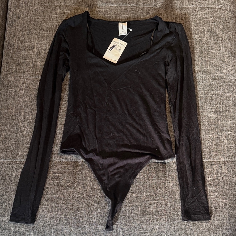 Abound Black Long Sleeve Bodysuit XS | Nordstrom | Stretchy Rayon